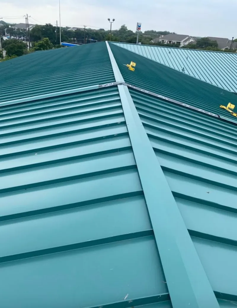 Green commercial metal roof ridge and valley for Metal Roof Repair in Thornbury